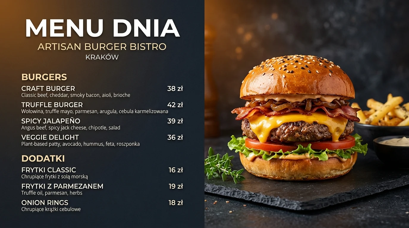 Digital Menu Board dla restauracji i gastronomii FlawZilla.TV